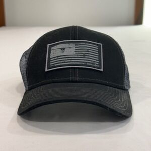 Brooks & Dunn American Flag Trucker Hat Mens OSFM Black Gray Mesh | Western